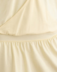 Pippa Plunge Wrap Mini Dress in Lemon