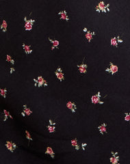 Posine Maxi Dress in Black with Red Rose Ditsy Print