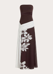 Palomar Strapless Maxi Dress - Chocolate Tropic Floral
