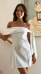 Halen Off Shoulder Mini Dress - White