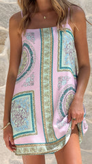 Sayla Mini Dress - Pink/Green