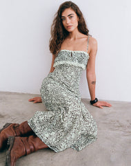 Quilla Maxi Dress in Bloom Paisley Pale Blue