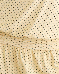 Ramira Drop Waist Mini Dress in Butter Yellow with Micro Polka Dots