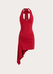 Rhody Mini Dress - Deep Red