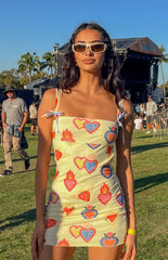 Romeo Yellow Print Mini Dress