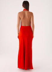 Rumina Sash Maxi Dress - Tangerine