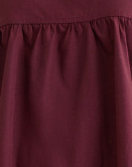 Sanaly Mini Dress in Poplin Maroon
