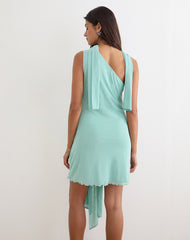 Sanyang Mini Dress in Mesh Aqua