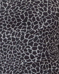 Sartika A Line Mini Dress in Giraffe Black and Cream