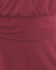 Senara Cinch Waist Halterneck Mini Dress in Burgundy