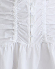 Silesa Ruched Mini Dress in White