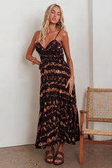Sarai Tied Back Maxi Dress Java Brown