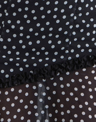 Sovira Midi Dress in Chiffon Black with Tiny Polka Print