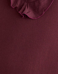 Swade Plunge Mini Dress in Crinkle Plum