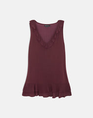 Swade Plunge Mini Dress in Crinkle Plum
