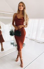 Schiffer Slip Midi Dress Rust