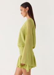 Solo In Soho Mini Dress - Lime