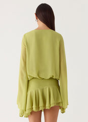 Solo In Soho Mini Dress - Lime