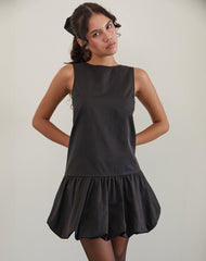 Tamilo Bubble Hem Mini Dress in Black