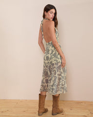 Tanta Midi Dress in Blurred Floral Yellow