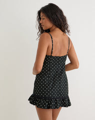 Tavita Mini Dress in Basic Polka Black