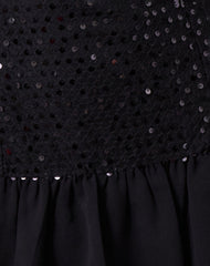 Tinosa Corset Dress in Ruffle Sequin Black