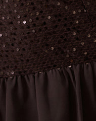 Tinosa Corset Dress in Ruffle Sequin Brown
