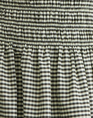 Undine Midi Dress in Mini Gingham Dark Green
