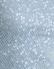 Urlanda Dress in Seafoam Sequin Knit Blue