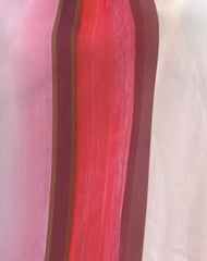Veloria Halterneck Mini Dress in Pink Sheer Chiffon Painted Stripe