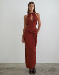 Viorela Maxi Dress in Jersey Fired Brick