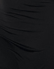 Xeenia One Shoulder Mini Dress in Slinky Black