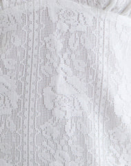 Yenna Plunge Mini Dress in Floral Lace White