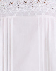 Yoshiko Broderie Trim Mini Dress in White