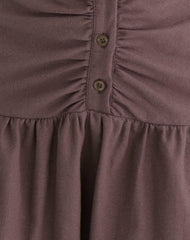 Yuha Buttoned Mini Dress in Deep Taupe