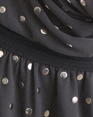 Yukina Mini Dress in Studded Chiffon Dark Grey