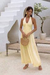 Heart Of Ours Halter Maxi Dress Yellow