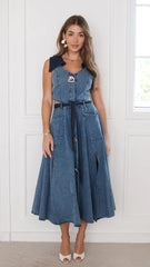 Althea Denim Midi Dress