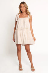 Wells Mini Dress - Tan Swirl
