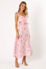 Rori Ruffle Maxi Dress - Pink Floral