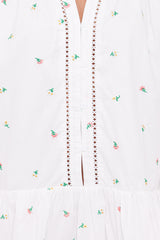 Hart Long Sleeve Mini Dress - White Floral