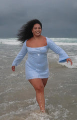 Marienne Blue Sequin Mini Dress