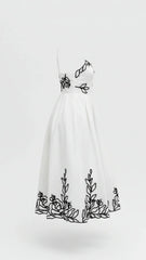 Elara Embroidered Midi Dress