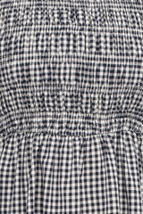 Jessen Long Sleeve Mini Dress - Navy Gingham