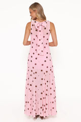 Keani Maxi Dress - Pink Polka Dot
