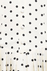 Marlie Off Shoulder Mini Dress - Cream Polka Dot