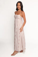 Amaris Maxi Dress - Ivory Mauve Floral