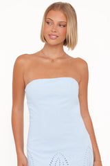 Aston Strapless Mini Dress - Blue