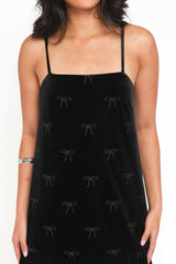 Eileen Mini Dress - Black Velvet