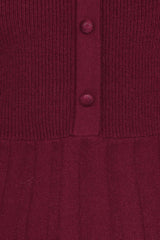 Darlina Long Sleeve Mini Dress - Burgundy